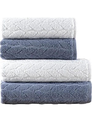Mürdüm Home Sarmaşık Çift Renk Banyo Havlusu, 4'lü Paket 2 Parça (70X140),2 Parça (50X90) Yumuşak ve