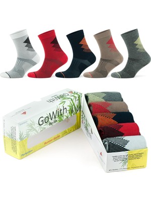 Gowith Bamboo Ankle Running Sports Gifts Socks For Men Athletic Fun Golf Yürüyüş Çorabı, 5 Çift, Aya