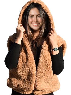 Özgüner Oyuncak Pelüş Yelek,pelüş Sweat, Mont,pelüş Sıcak Tutan Yelek, Yılbaşı Hediyesi (Kahve, Standart)