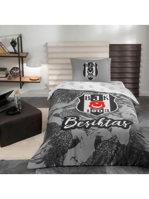 Taç Beşiktaş Kartal Renkli Klişe Pamuk Nevresim Takımı, Çok Renkli, Küçük Tek Kişilik