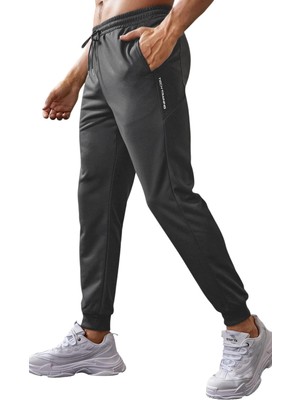 Hepta Collection Erkek Dar Paça Running Hafif Koşucu Fitness Gym Athletic Dalgıç Kumaş Spor Eşofman Altı F