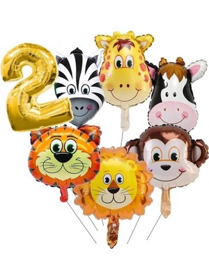 Delixa Safari Fiğürlü 2 Yaş Balon Seti
