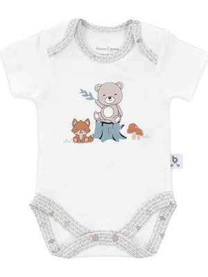 Gezenbebe Hero Bebekler Için Kısa Kol Body Teddy (Organik) 3-6 Ay