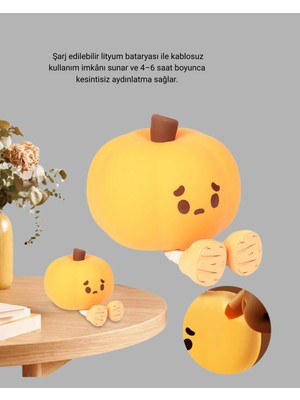 Hobilinka Pumpkin LED Gece Lambası Üç Kademeli Işık Ayarlı Yeni Nesil