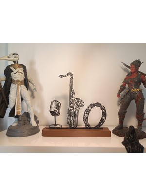 New Global Dekoratif 3D Baskı Müzik Temalı Siluet - Jazz  Sanat Severler Için Şık Aksesuar