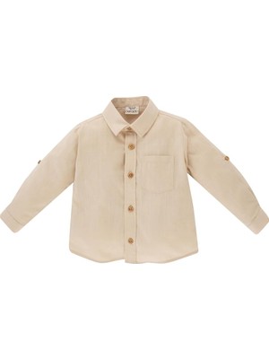 Defacto Erkek Bebek Erkek Bebek Poplin Uzun Kollu Gömlek, Bej, 9-12 M