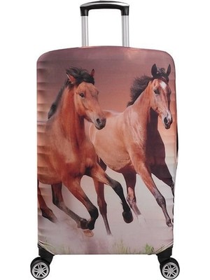 Hepta Collection Bagacar Atlar Büyük Boy Valiz Için Valiz Kılıfı