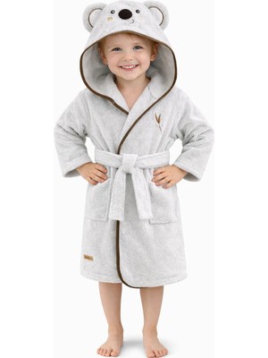 Hepta Collection Ely Çocuk Bornozu Kapşonlu-Haynanan Figürlü-Bebek Bornoz-Erkek-Koala-Gri 13-14 Yaş, Ely , 13-14 Yıl
