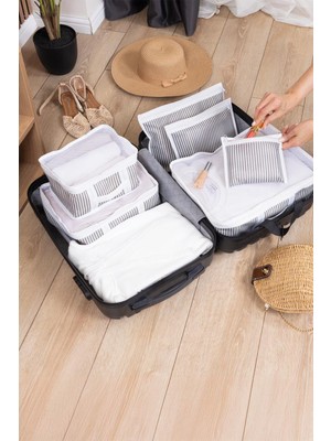 Hepta Collection 12 Parça Bavul Organizer Seyahat Çantası Valiz Düzenleyici Bebek Hastane Çıkışı Çanta (Standart, Ade