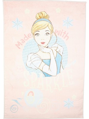 Taç Cindirella Sparkle Lisanslı Karakter BASKILI%100 Polyester Halı, Çok Renkli, 80X120 cm