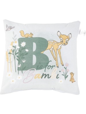 Taç Disney Bambi Lisanslı Karakter Baskılı Pamuk Kırlent, Çok Renkli, 40X40 cm