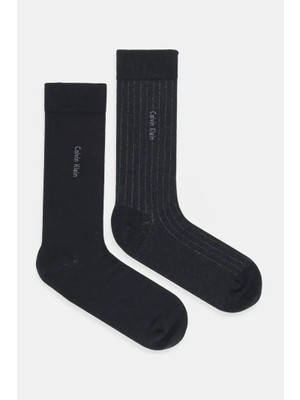 Calvin Klein Calvın Kleın Unisex Marka Logolu Günlük Kullanıma Uygun Siyah Çorap C701235970 001