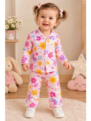 Uçurtma Baby Kids Babycan Çicek Desenli Mevsimlik Kız Bebek Pijama Takımı