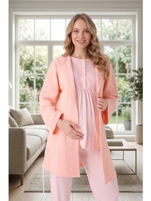raia Yeni Sezon Yazlık Dantel Detaylı Şal Yaka Tasarım Kısa Kol Düğmeli Sabahlık Pijama Takım Seti