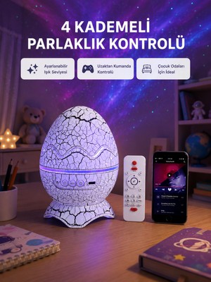 Urfakent Galaksi Efektli Dinozor Yumurta Projektör – Yüksek Çözünürlüklü