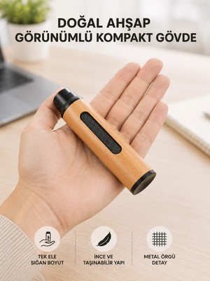Marsilyan Mini Taşınabilir Küllük 3 Farklı Uç Seçenekli Ahşap Görünümlü Pratik Kullanım