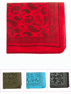 Marsilyan Çini Desenli Keten Bandana 50*50