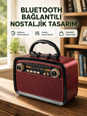 Urfakent Bluetooth Bağlantılı Taşınabilir Hoparlör – Fm/am Radyo Özellikli, Şarj Edilebilir Batarya, 1 kg