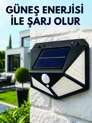 Beruflic Sensörlü Solar Bahçe Lambası Geniş Açılı LED Aydınlatmalı Balkon Garaj ve Bahçe Işığı