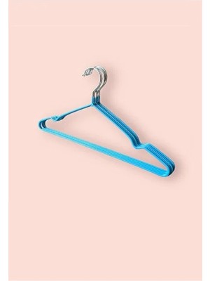 CATEKSSS Slikon Kaplı Metal Askı - Mavi (5 Adet) Metal Pembe