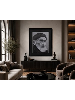 Muguetarts %100 El Emeği Hilal Özateş Derin Izler Karakalem Çalışması 56X42 Çerçeveli