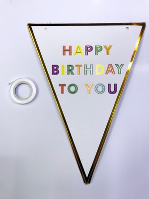 Happy Birthday Flama Bayrak Süsü - 3 Metre