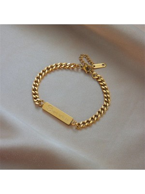 Çılgıntrend Happy Everyday Zincir Gold Çelik Bileklik