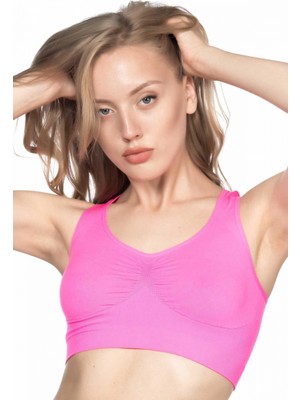 Hace Bazaar Marsilyan™ Neon Fuşya Mı  4001 Soft Sporcu Büstiyer