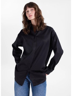 Fabrika Siyah Kadın Loose Fit Gömlek F6WL-GML0124