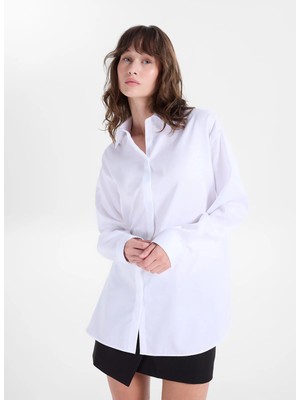 Fabrika Beyaz Kadın Loose Fit Gömlek F6WL-GML0124