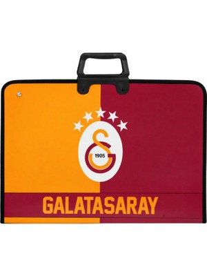 Galatasaray Lisanslı Parçalı Amblem Baskılı Proje Çantası - Askılı Fermuarlı Resim Çantası 35X50 cm