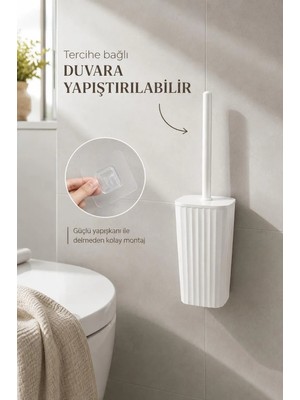 Okyanus Home Safir  Kendinden Yapışkanlı Wc Fırçalık Beyaz