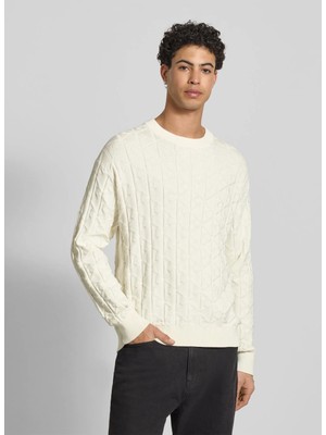 Calvin Klein Jeans Beyaz Erkek Desenli Kazak LV04RE301GYAS Ls Easy Aop Cotton C