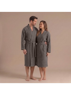 Chakra Sobeska %100 Pamuk Unısex Bornoz Antrasit