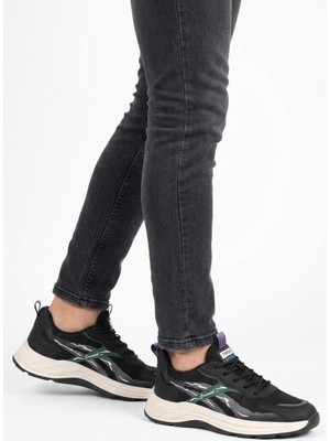 Voyager Siyah Fileli Memory Foam Erkek Günlük Spor Ayakkabı Hafif Esnek Sneaker E275 M