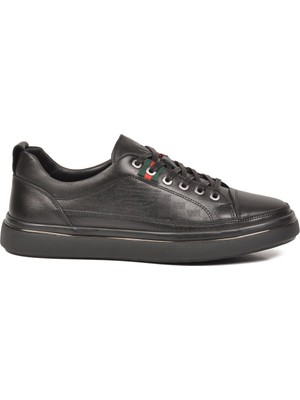 Voyager Siyah Hakiki Deri Erkek Sneaker Memory Taban Casual Ayakkabı M665 M