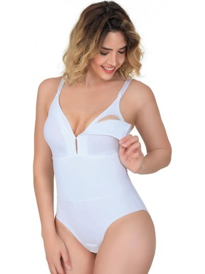Hace Bazaar Marsilyan™ Beyaz Mı  2944 Sırt Destekli Badi Emzirme Korse
