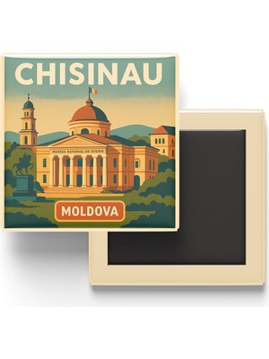 İberk Buzdolap Magneti - Kişinev Moldova - Ulusal Müze - 9x9 cm
