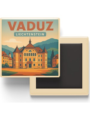 İberk Buzdolap Magneti - Vaduz Lihtenştayn - Ulusal Müze - 9x9 cm