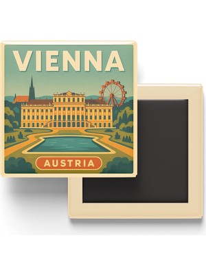 İberk Buzdolap Magneti - Viyana Avusturya - Schönbrunn Sarayı - 9x9 cm