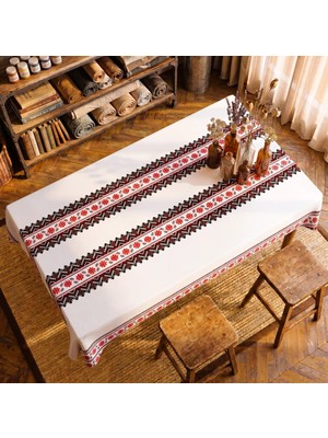 Nunu Teks Otantik Desenli Masa Örtüsü | Dertsiz Leke Tutmaz Kumaş | Dijital Baskı | 150 x 210  cm
