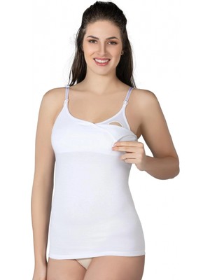 Hace Bazaar Marsilyan™ Beyaz Mı  1414 Modal Cotton Emzirme Atlet