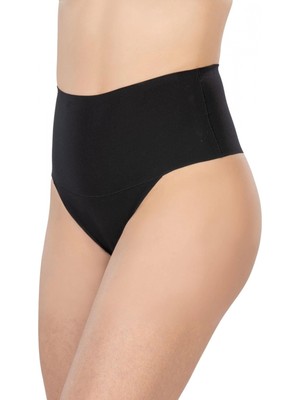 Hace Bazaar Marsilyan™ Siyah Mı 2806 Lazer Kesim Yüksek Bel Iz Yapmaz String