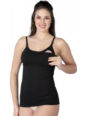 Hace Bazaar Marsilyan™ Siyah Mı  1414 Modal Cotton Emzirme Atlet