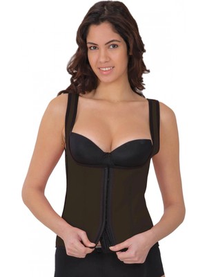 Hace Bazaar Marsilyan™ Kahve Mı 9173 Agraflı Göğsü Açık Atlet Korse