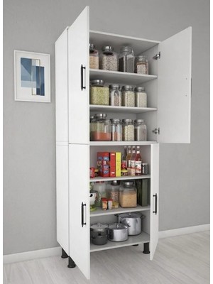 La Bella Dizayn Labelladizayn Modern Çok Amaçlı Dolap 6 Bölmeli 70 cm Beyaz Suntalam Derinlik 32 cm
