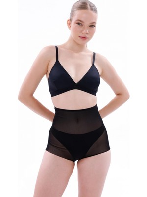 Hace Bazaar Marsilyan™ Siyah Mı  2706 Lazer Tül Slip Hayalet Korse