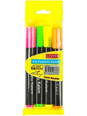 Bigpoint Lotte LT910 Lotte Fosforlu Kalem 4'lü Set