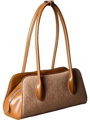 Calvin Klein Siyah Kadın Omuz Çantası Emblem Trıo Jacquard Shoulder Ba