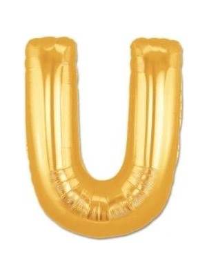 Teda U Harf Folyo Balon Altın Renk  40 Inç Teda Najmaddin